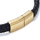 Мужские плетеные черные браслеты из искусственной кожи BJEW-K243-68G-3