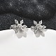 Серьги-гвоздики из латуни с микро-паве и прозрачным фианитом EJEW-F383-07P-1