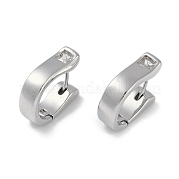 Латунные серьги-кольца из прозрачного кубического циркония EJEW-L292-007P