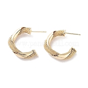 Серьги-гвоздики из латуни с поворотным кольцом EJEW-F332-03G