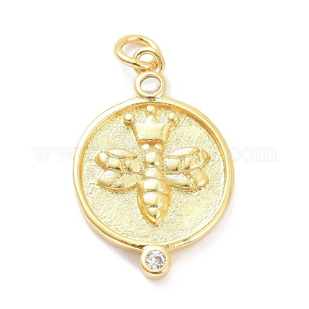 Латунные микропаве прозрачные подвески с фианитом ZIRC-L091-082G-1
