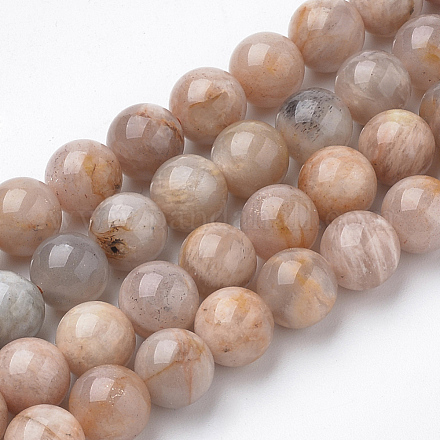 Натуральный Sunstone бисер пряди G-S150-51-8mm-1