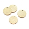 Ion Plating(IP) 304 Stainless Steel Textured Pendants, Flat Round, Golden, 20x1mm, Hole: 1mm
