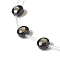 Handmade Lampwork Beads Strands, with Golden Tone Brass Findings & Enamel, Flat Round, Black, Heart Pattern, 8x5.5mm, Hole: 1mm, about 20pcs/strand, 14.76 inch(37.5cm)