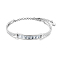 Alloy Bangles, with Grade AAA Cubic Zirconia, Platinum, 150mm