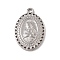 Non-Tarnish 304 Stainless Steel Pendants, Oval with Virgin Mary Charm, Stainless Steel Color, 20.5x13x2mm, Hole: 2mm
