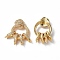 Brass Micro Pave Clear Cubic Zirconia Fold Over Clasps, Cadmium Free & Nickel Free & Lead Free, Multi Clasp Findings, Ring, Real 18K Gold Plated, Ring: 22x18x8mm, Clasp: 12x7x2.5mm