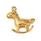 Ion Plating(IP) 304 Stainless Steel Pendants, Hobbyhorse Charms, Real 18K Gold Plated, 24x21x3mm, Hole: 2mm
