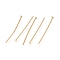 304 Stainless Steel Flat Head Pins, Real 24K Gold Plated, 22 Gauge, 20.3x0.6mm, Head: 1.4mm
