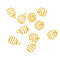 Iron Wire Pendants, Hollow, Round, Golden, 9x8mm, Hole: 3mm