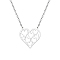 Non-Tarnish Stainless Steel Pendant Necklaces, Hollow Heart, Stainless Steel Color, No Size 
