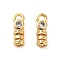 Brass Cord Ends, End Caps with Clear Cubic Zirconia, Column, Real 18K Gold Plated, 10x3.5x3mm, Hole: 1.5mm, Inner Diameter: 1.5mm