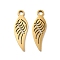 201 Stainless Steel Pendants, Wing Charm, Golden, 22x7x1mm, Hole: 2mm