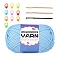DIY Knitting Tool Kit, with Core Filling Cotton Yarn & Stitch Marker & Needle, for Blanket Pillows Craft Crochet Yarns, Light Sky Blue, 157x92x92mm