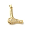 Rack Plating Brass with Cubic Zirconia Pendants, Long-Lasting Plated, Lead Free & Cadmium Free, Blowdryer Charms, Real 18K Gold Plated, 25x21.5x6mm, Hole: 4x3.5mm