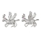 Brass Micro Pave Cubic Zirconia Pendants, Cadmium Free & Nickel Free & Lead Free, Horse Charms, Real Platinum Plated, 24x25x3.5mm, Hole: 3x4mm