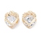 Rack Plating Alloy Cubic Zirconia Charms, Heart, Golden, 12.5x9x5mm, Hole: 1.4mm