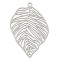 Non-Tarnish 201 Stainless Steel Pendants, Etched Metal Embellishments, Leaf Charm, Stainless Steel Color, 37x24x0.2mm, Hole: 1.8mm