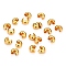 Brass Crimp Bead Covers, Long-Lasting Plated, Round, Real 18K Gold Plated, 4.5mm, Hole: 1.8mm
