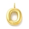 Ion Plating(IP) 304 Stainless Steel Pendants, Real 14K Gold Plated, Balloon Letter Charms, Puff Initial Charms, Letter O, 24x16.5x5mm, Hole: 4mm