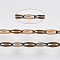 Brass Dapped Chains, Cable Chains, Soldered, Cadmium Free & Nickel Free & Lead Free, with Spool, Flat Oval, Red Copper, 5.2x2.2x0.2mm, about 39.37 Feet(12m)/roll