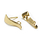 Brass Stud Earring Findings, Cadmium Free & Nickel Free & Lead Free, Real 18K Gold Plated, 19x7mm, Hole: 2mm, Pin: 0.8mm