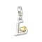 Brass European Dangle Charms, Heart Letter Large Hole Pendants, Platinum & Golden, Letter L, 25.5~30.5mm, Hole: 6mm