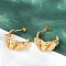 Ion Plating(IP) 304 Stainless Steel Twist Stud Earrings, Real 18K Gold Plated, 23.5x11.5mm