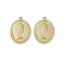 304 Stainless Steel Pendants, Oval with Fish Charm, Golden, 23.5x17x2mm, Hole: 1.4mm