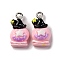 Halloween Theme Opaque Resin Pendants, with Platinum Plated Iron Loops, Hot Air Balloon, 19.5x10x6mm, Hole: 2mm