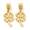 Tibetan Style Alloy European Dangle Charms, Large Hole Pendants, Hollow Clover, Golden, 34mm, Pendant: 24.5x14.5mm, Hole: 4.5mm