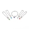 Lampwork Charm Bracelets, with 304 Stainless Steel Cable Chains and Alloy Charms, Witch Hat with Evil Eye, Mixed Color, Stainless Steel Color, 8-1/8 inch(20.5cm)