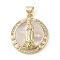 Brass Micro Pave Clear Cubic Zirconia Pendants, Cadmium Free & Lead Free, with ABS Imitation Pearl, Real 18K Gold Plated, Human, 23.5x20.5mm, Hole: 3.5x4mm