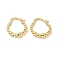 Rack Plating Brass Beaded Oval Hoop Earrings for Women, Cadmium Free & Lead Free, Real 18K Gold Plated, 21x23x5mm, Pin: 1mm