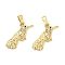 Brass Micro Pave Clear Cubic Zirconia Pendants, Cadmium Free & Lead Free, Bird, Real 18K Gold Plated, 19x12x2.5mm, Hole: 5x2mm