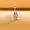 316L Surgical Stainless Steel Colorful Cubic Zirconia Heart Curved Barbell Dangle Belly Rings, Stainless Steel Color, Heart, 10mm, Pin: 1.6mm