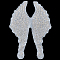 Tube Beaded  Embroidered Long Floral Shirt Sticker Costume Accessories, Appliques, Wing, WhiteSmoke, 365x125x3mm