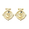 Brass Micro Pave Clear Cubic Zirconia Pendants, Cadmium Free & Nickel Free & Lead Free, Flat Round with Angel Pattern, Real 18K Gold Plated, 23x20.5x4mm, Hole: 1mm