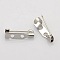 Tarnish Resistant 201 Stainless Steel Brooch Pin Back Bar Findings, Stainless Steel Color, 17x5.5x5mm, Hole: 2mm, Pin: 0.6mm