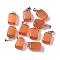 Cat Eye Pendants, with 201 Stainless Steel Findings, Rectangle, Stainless Steel Color, Chocolate, 20x12x9mm, Hole: 7x4mm
