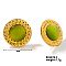 Cute Flat Round Cat Eye Stud Earrings for Summer, Champagne Yellow, 2mm