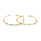 Rack Plating Brass Drum Beaded Open Cuff Bangle for Women, Cadmium Free & Lead Free, Real 18K Gold Plated, Inner Diameter: 2 inch(5.2cm)