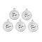 Non-Tarnish 304 Stainless Steel Pendants, Flat Round with Compass, Stainless Steel Color, 30x25.5x3mm, Hole: 3mm