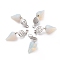 Opalite Pendants, with Platinum Brass Snap on Bails, Votex/Om Symbol/Tree of Life/Flower of Life/Star of David, Cone Pendulum, 48mm, Hole: 8mm
