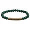 6MM Synthetic Malachite Beaded Bracelets, Tube Brass Micro Pave Cubic Zirconia Stretch Bracelets