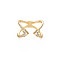Criss Cross Clear Cubic Zirconia Cuff Ring, Real 18K Gold Plated Brass Open Ring for Women, Nickel Free, Clear, US Size 6 1/4(16.7mm)