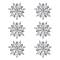 6Pcs 1-Hole Brass with Cubic Zirconia Shank Buttons, Flower, Platinum, 18x18.5x7.5mm, Hole: 1.2mm