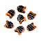 Handmade Lampwork Beads, Clownfish, Black, 20~21.5x17~18x8.5~9mm, Hole: 0.8~1mm