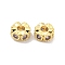 Brass Micro Pave CLear Cubic Zirconia Beads, Cadmium Free & Nickel Free & Lead Free, Flower, Golden, 6.5x2.5mm, Hole: 2mm
