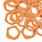 Spray Painted Iron Pendants, Ring, Dark Orange, 36x35x1.5mm, Hole: 1mm